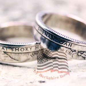 Polished National Park Coin Ring, Quarter Ring, Quarter Rings, Coin Rings, Silver Ring, Rings, Ring, America the Beautiful Ring