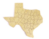Texas Wood Puzzle, Educational Toy, Texas Puzzle, Jigsaw Puzzle, State Puzzle, Wooden Puzzle, Waldorf Toy