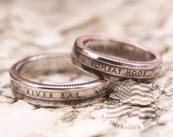 Thin National Park Quarter Ring, Thin Park Coin Ring, State Ring, Rings, Stacker Ring, Upcycled Ring, Recycled Ring