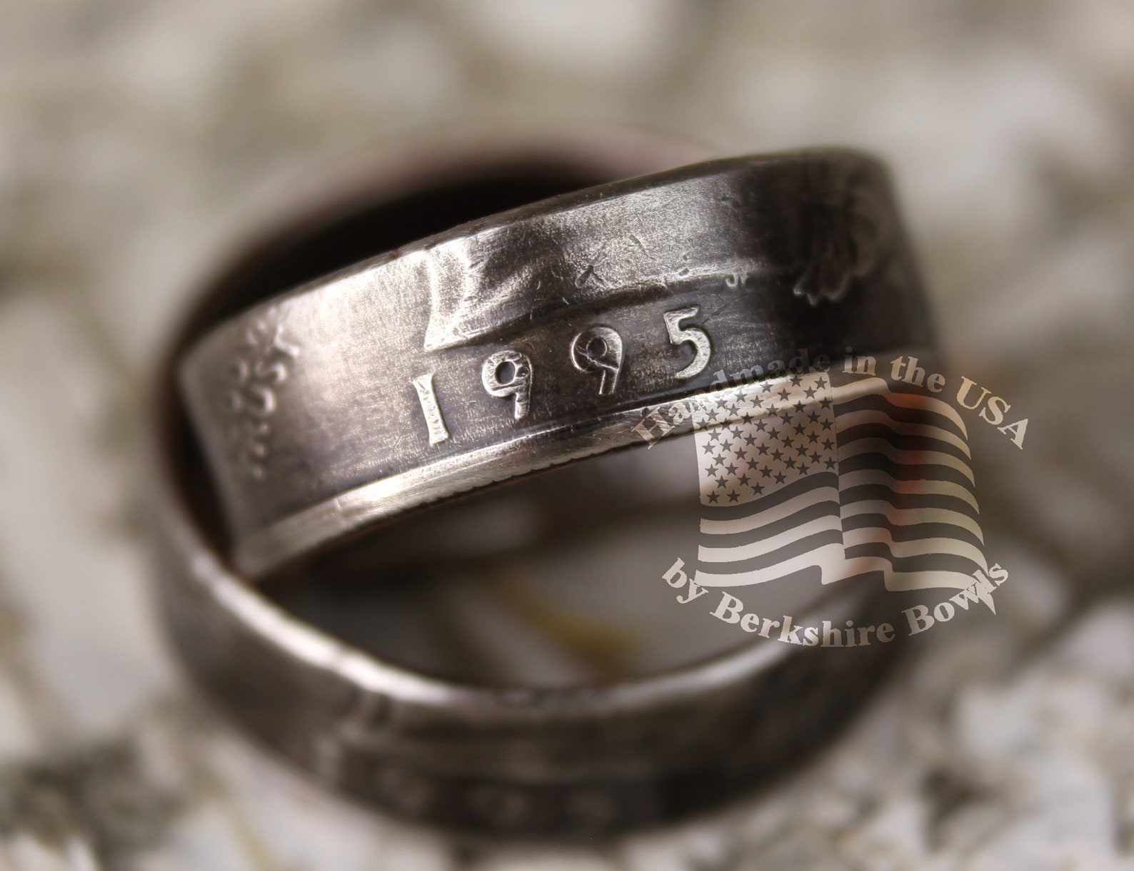 Anniversary Ring Set Wedding Ring Set Quarter Rings Coin Etsy