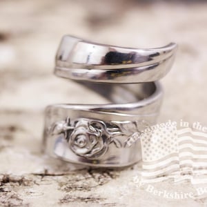 Spiral Rose Spoon Ring, Stainless Steel Spoon Ring, Rose Ring, Stainless Steel Ring