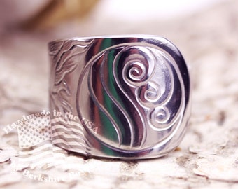 Ocean Ring, Ocean Spoon Ring, Water Ring, Water Spoon Ring, Chunky Ring