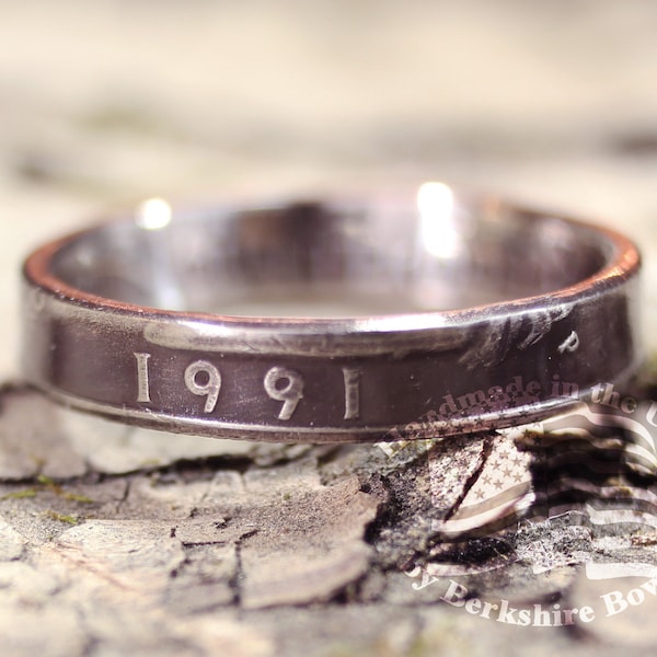 Antique Patina Thin Coin Ring by Year, Liberty Ring, Quarter Ring, US Quarter Rings, Rustic Ring, Upcycled Ring, Ring, Rings, Coin Jewelry