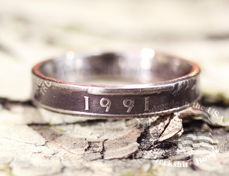 Antique Patina Thin Coin Ring by Year, Liberty Ring, Quarter Ring, US Quarter Rings, Rustic Ring, Upcycled Ring, Ring, Rings, Coin Jewelry image 5