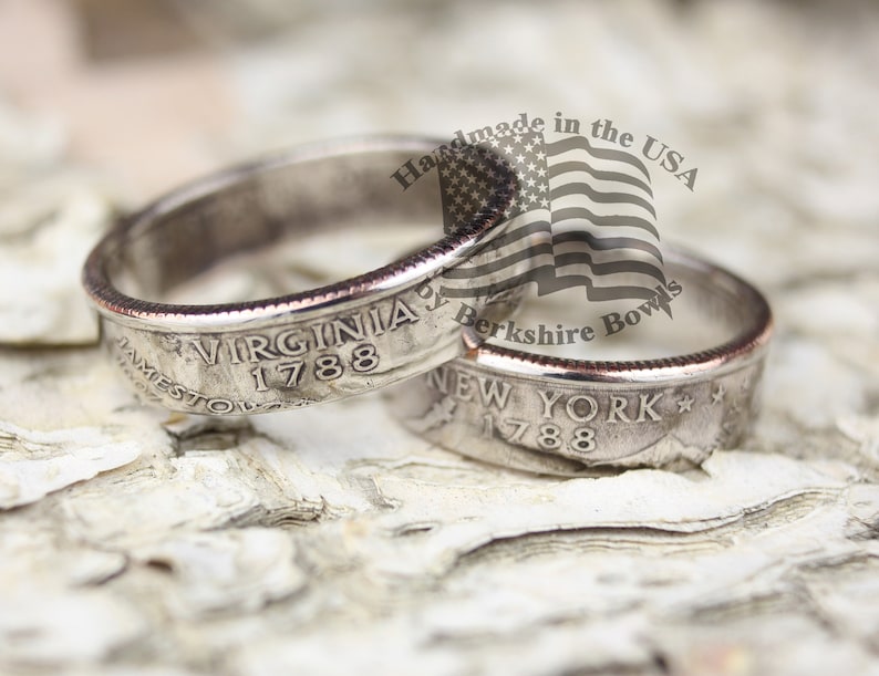 Polished Coin Ring, High Gloss Quarter Ring, State Quarter Ring, State Coin Ring, State Ring, Rustic Ring, Coin Jewelry, Rings,Ring 