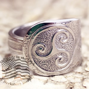 Celtic Triskelion Ring, Celtic Ring, Celtic Spoon RIng, Triskelion Spoon Ring, Celtic Spoon Ring