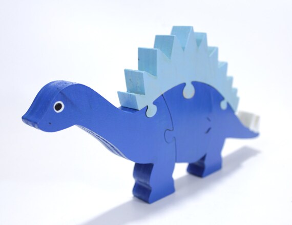 Wood Stegosaurus Puzzle, Dinosaur Decor, Dinosaur Puzzle, Stegosaurus Toy, Dinosaur Toy, Nursery Decor, Gift for Kids, Kids Gift, Kids Decor