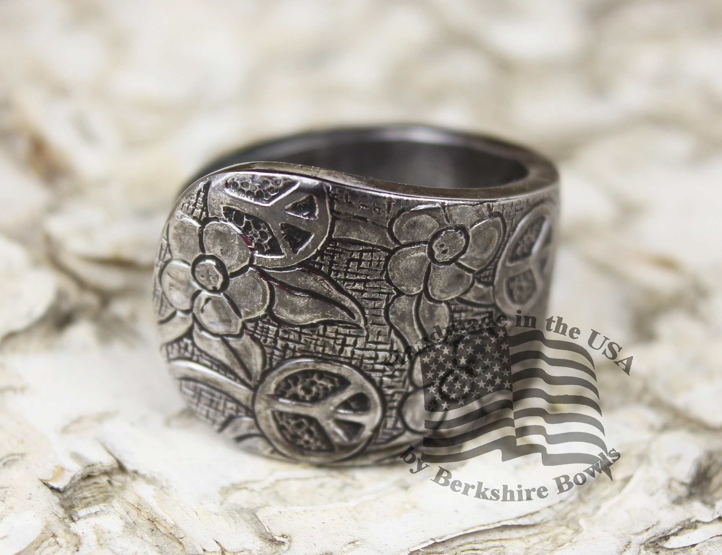 Silver Peace Ring - Etsy