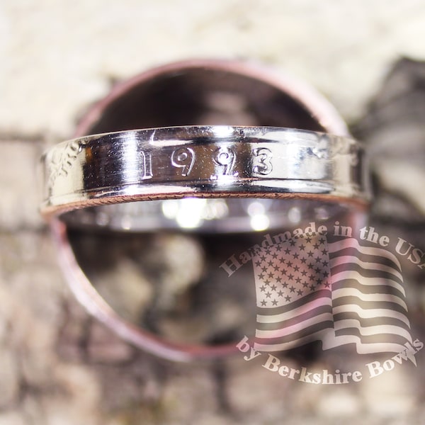 Polished Thin Coin Ring by Year, Liberty Ring, Quarter Ring, US Quarter Rings, Upcycled Ring, Ring, Rings, Coin Jewelry