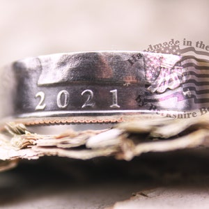 Handmade Year Liberty Quarter Ring: Upcycled Coin Jewelry