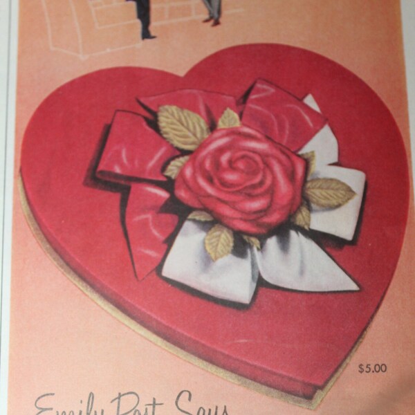 Vintage 1950s 1957 Page & Shaw Valetine's Candy Emily Post Says Print Magazine Ad