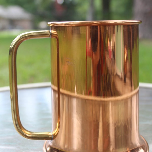 Vintage 1970s Coppercraft Guild Copper Craft Guild CG Copper and Tin Lined Beer Stein Beer Mug Tankard