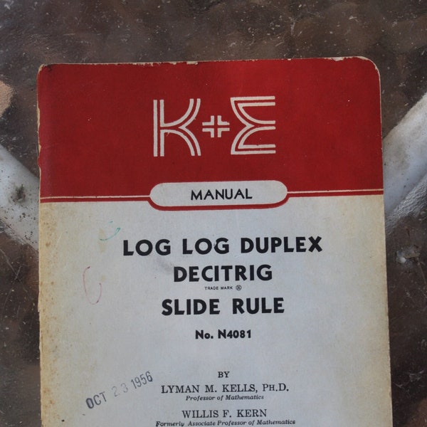 Vintage 1947 K+E Keuffel & Esser Log Log Duplex Decitrig Slide Rule No N4081 Manual