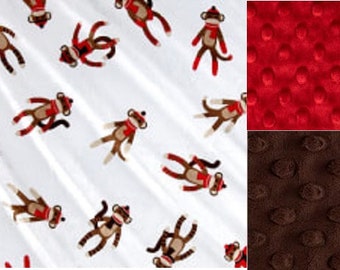 sock monkey baby blanket