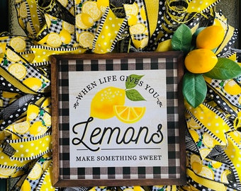 Lemon Wreath/ Lemon Decor /Door Wreath/Lemon Kitchen Decor/ Free Shipping