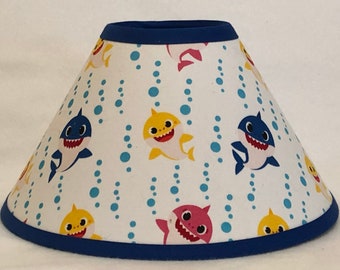 White Baby Shark Children's Fabric Lamp Shade/Children's Gift FREE SHIPPING