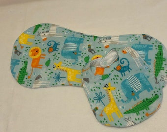 Safari Animals Baby Bib Burp Cloth Gift Set/Create Your Own Baby Shower Gift Free Shipping