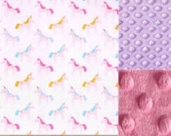 Personalized Unicorns Minky Baby Blanket /Stroller Blanket/Lovey/Baby Shower Gift FREE SHIPPING