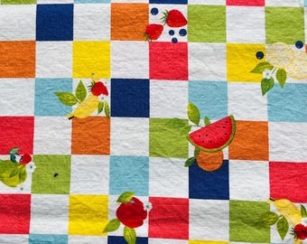 Novelty Fruit Print Cotton Fabric Remnant
