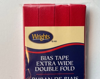 Wrights Scarlet Red Extra Wide Double Fold Bias Tape  1/2”  3 yds