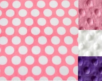 Personalized Pink Polka Dot Minky Baby Blanket/Stroller Blanket/Lovey/Baby Gift FREE SHIPPING