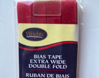 Wrights Red Extra Wide Double Fold Bias Tape  1/2”  3 yds