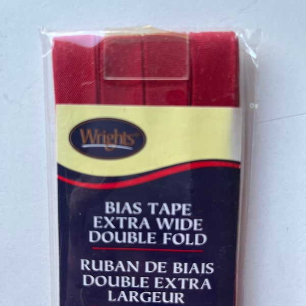 Wrights Red Extra Wide Double Fold Bias Tape  1/2”  3 yds