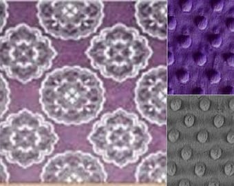 Personalized Minky Baby Blanket/Purple Medallions/Stroller Blanket/Lovey/Baby Gift FREE SHIP