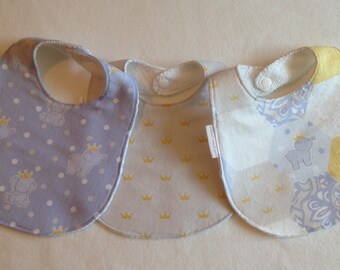 Baby Boy Bib/Burp Cloth Gift Set/ Daisy Kingdom Elephants/Custom Baby Shower Gift FREE SHIPPING