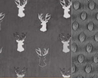 Personalized Deer Antlers Minky Baby Blanket /Stroller Blanket/Lovey/Baby Gift FREE SHIPPING