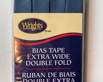 Wrights Stone Blue Extra Wide Double Fold Bias Tape  1/2”  3 yds