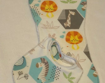 Safari Animals Baby Bib Burp Cloth Gift Set/Create Your Own Baby Shower Gift Free Shipping