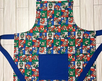 Boy’s Super Mario Apron/Child’s Apron/Kids Apron/FREE SHIPPING