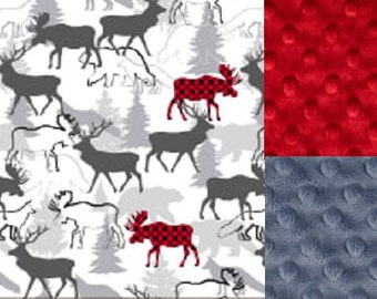Personalized MinkyBaby Blanket Woodland Deer/Lovey/Stroller Blanket/Shower Gift FREE SHIPPING
