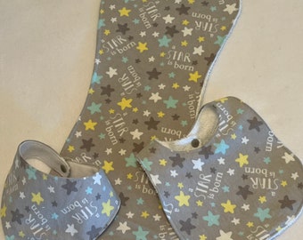 A Star is Born Baby Bib Burp Cloth Gift Set/Create Your Own Baby Shower Gift FREE SHIPPING