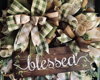 Everyday Home Wreath/Blessed Wreath/All Season Wreath/ Free Shipping