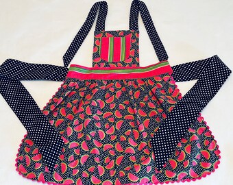 Girl's Apron/Child's Apron/Kid's Apron Watermelon Print/FREE SHIPPING