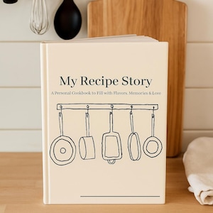 Printable Recipe Book | Fillable Cookbook Pages | Minimal Beige Digital Recipe Journal