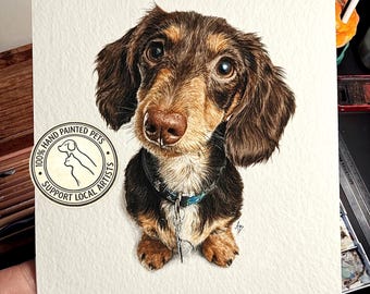 Custom Pet Portrait from Photo - 100 % Hand Painted Dog, Cat & Horse Portrait - Personalised Pet Gift (single or Multi Pets)