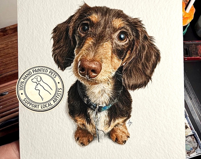 Custom Pet Portrait from Photo - 100 % Hand Painted Dog, Cat & Horse Portrait - Personalised Pet Gift (single or Multi Pets)