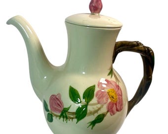 Franciscan EarthenWare Desert Rose Tall Coffee Tea Pot with Lid 9"