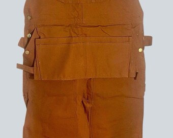 Vintage Red Rock Bib Overalls Carpenter Workwear 38x34 Big Smith NOS Made in USA