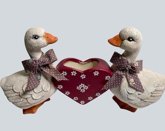 Vintage 80s/90s Country Duck Goose Candle Holder Boho Kitschy Farmhouse