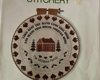 Vintage 1983 Sunset Stitchery Kit Christmas Blessing Fits 12 Hoop New Old Stock