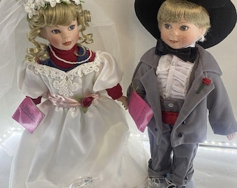 Bride Groom Kid Dolls Tree House Wedding 16 in Porcelain Paradise Galleries Sgnd