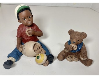 All Gods Children Donnie and Dinky Bear w Cookies Holcombe Root Ltd Ed 96-97