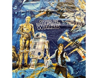Vintage Star Wars Twin Bed Comforter Quilt 70s Hand Tied Reversible Dated 1979