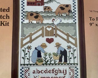 NIP Country Collection Counted Cross Stitch All Things Grow with Love 80s
