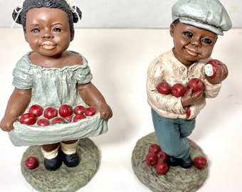 Martha Holcombe All God's Children Adam Tara Figurines Children w Apples