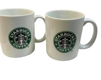 Starbucks Coffee 2006 White Classic Logo Mug Siren 12 oz Cup Green Dbl Side